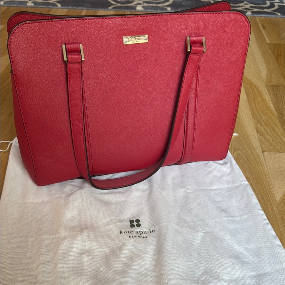 Kate Spade Red Laptop Bag Structured Design